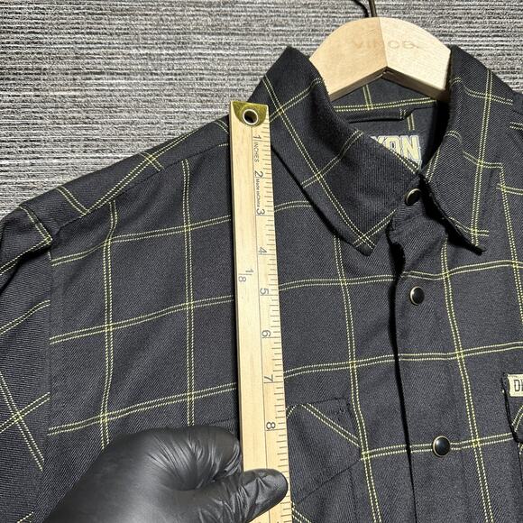 Dixxon Flannel Shirt Men's L Black Yellow Long Sleeve Button Up Stay Gold - Picture 6 of 13
